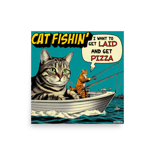 Cat Fishin' Poster