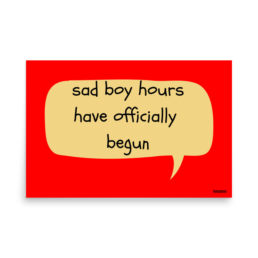 Sad Boy Hours Poster
