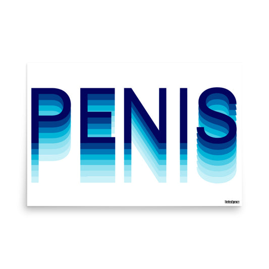 Penis (Blue Gradient) Poster