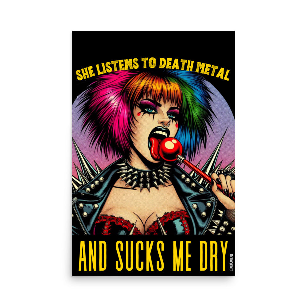 She Listens To Death Metal Poster