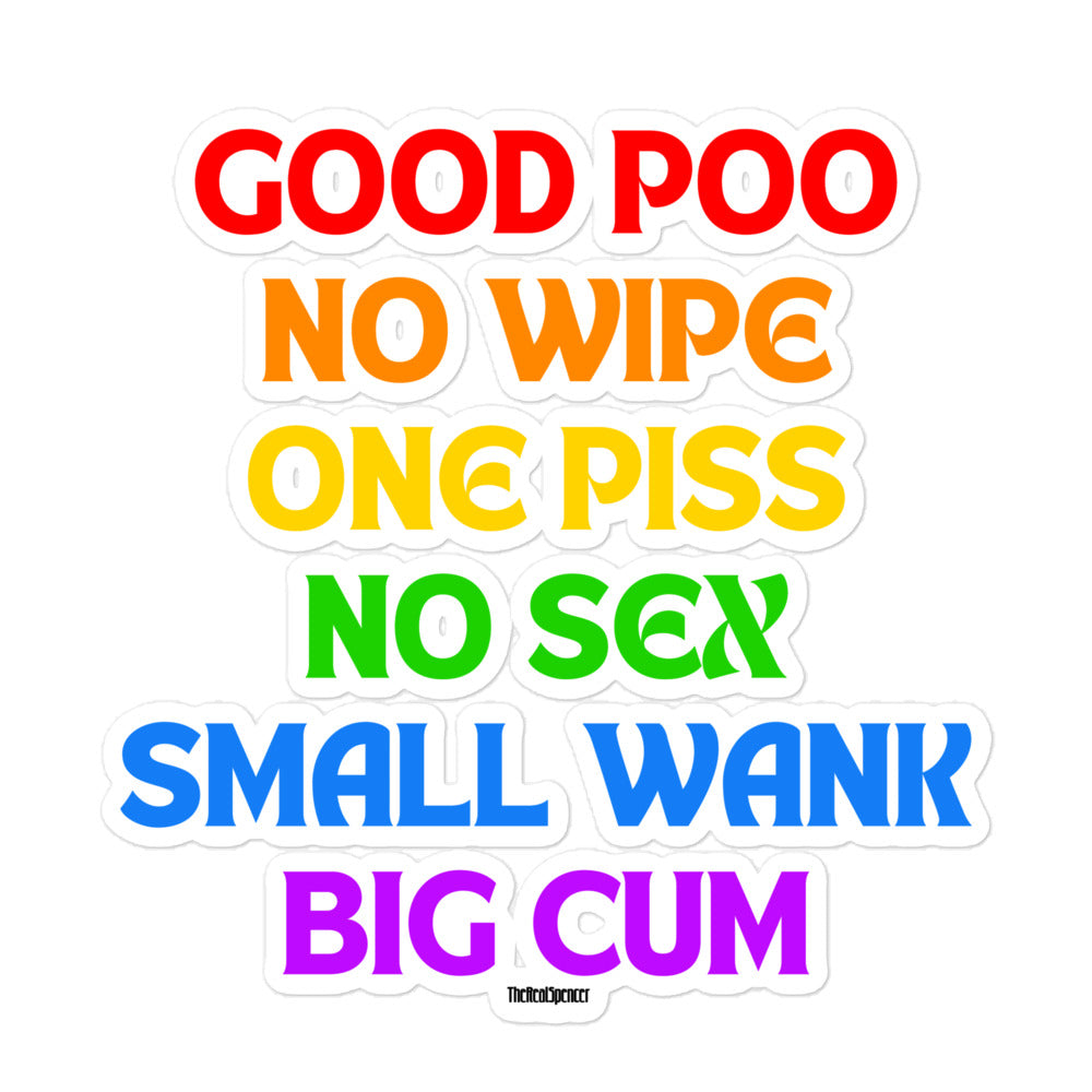 Good Poo No Wipe (Rainbow) Sticker