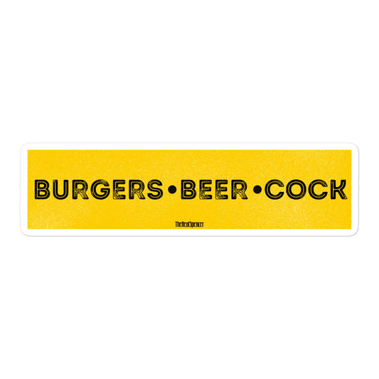 Burgers, Beer, Cock Sticker