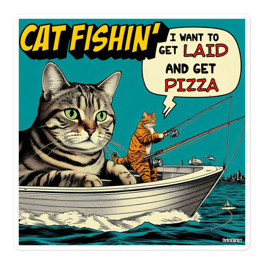 Cat Fishin' Sticker