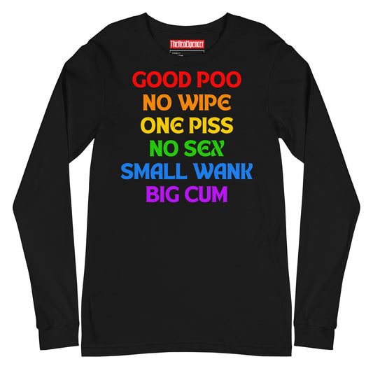 Good Poo No Wipe (Rainbow) Long Sleeve Tee